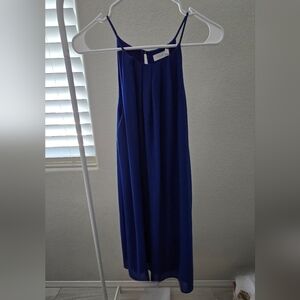 Elegant Blue Sleeveless Dress